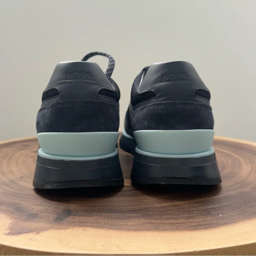 Hugo Boss Arigon Runn Navy/Blue Leather Sneakers Size 45 - Picture 4 of 6